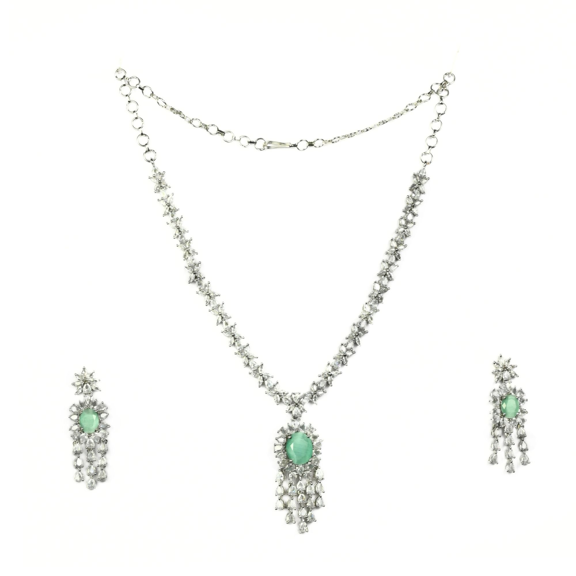 Delicate Rhodium Necklace - Opal Touch