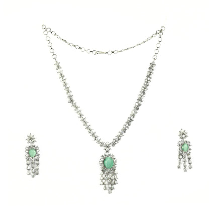 Delicate Rhodium Necklace - Opal Touch