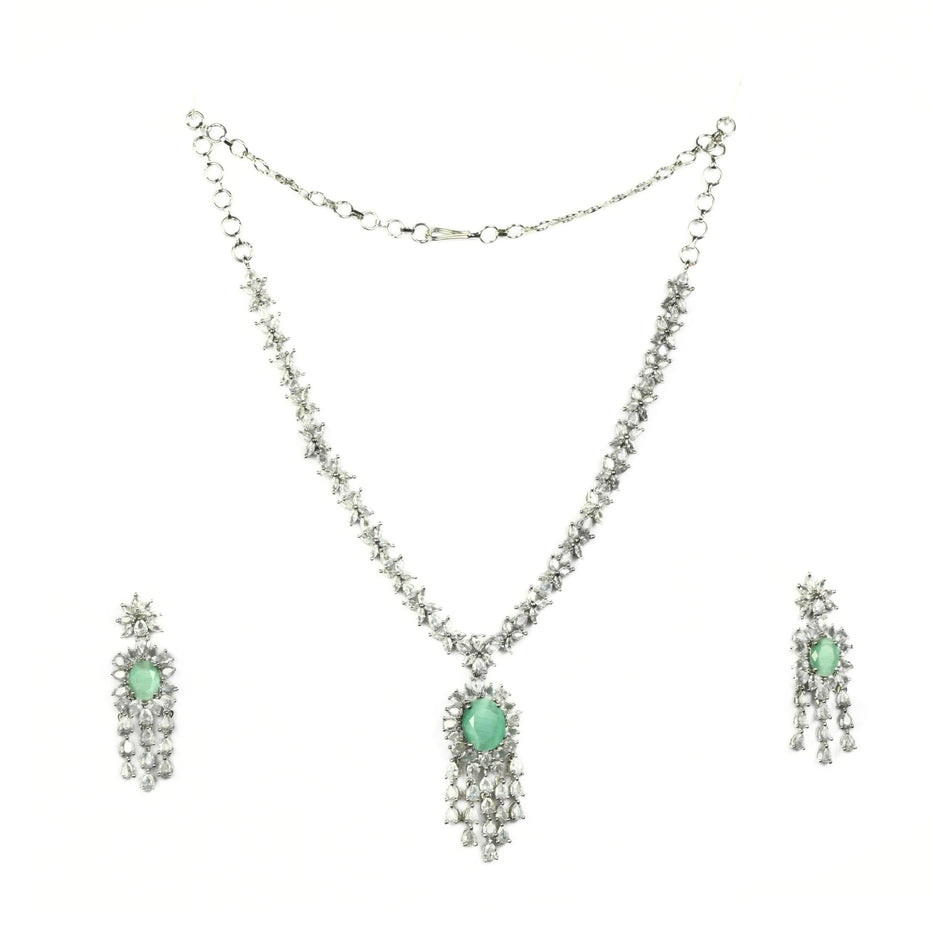 Delicate Rhodium Necklace - Opal Touch