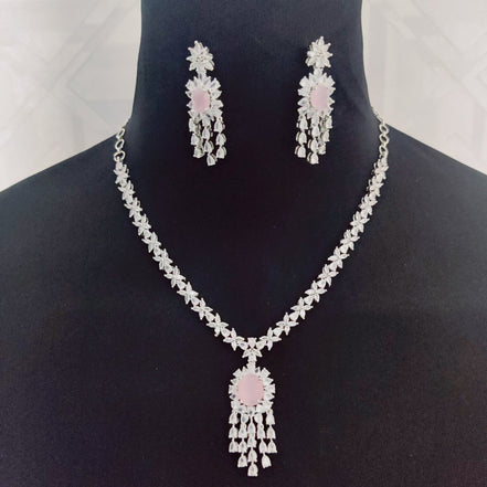 Opal Touch - Delicate Rhodium Necklace - Necklace