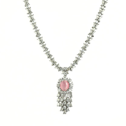 Delicate Rhodium Necklace - Opal Touch