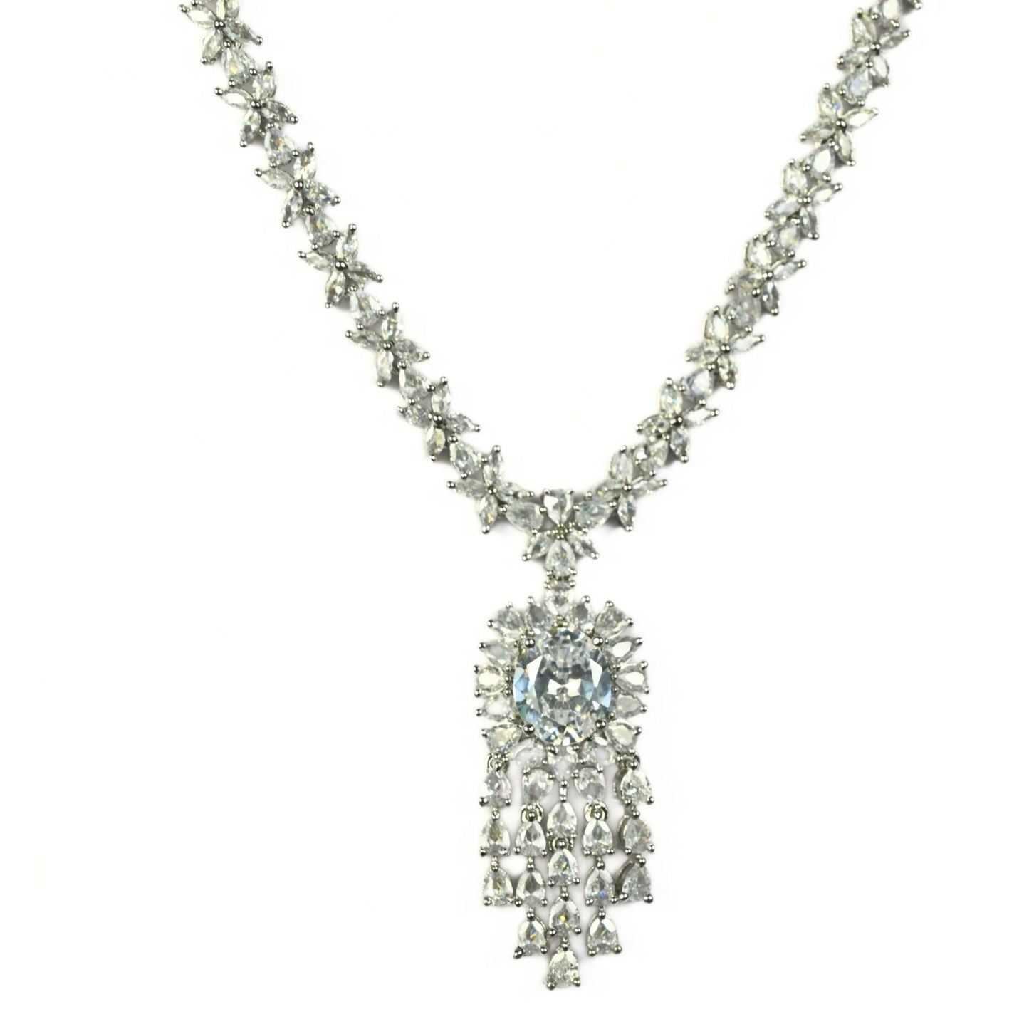 Delicate Rhodium Necklace - Opal Touch