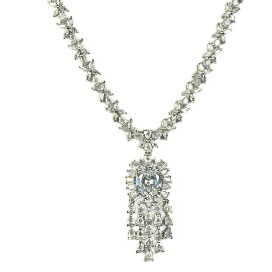 Delicate Rhodium Necklace - Opal Touch
