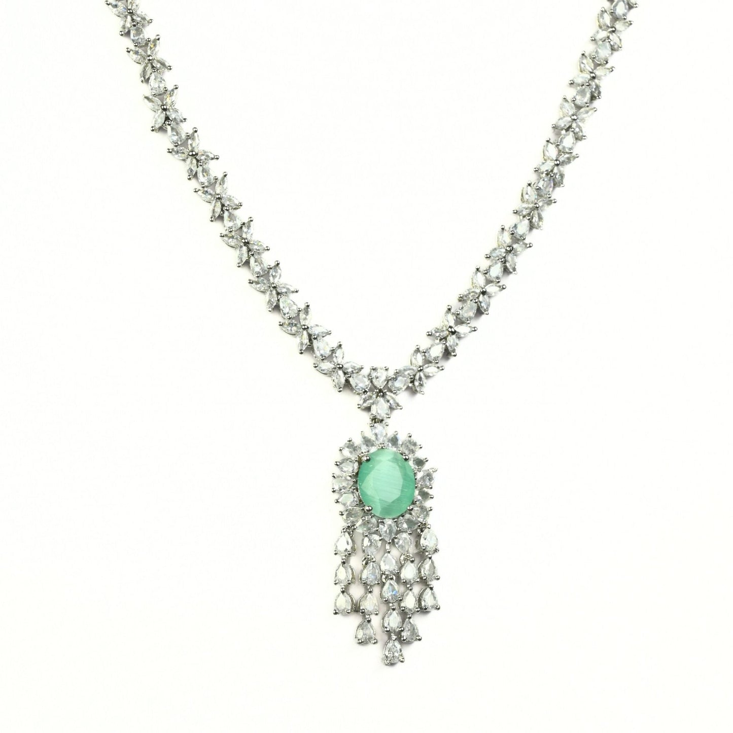 Delicate Rhodium Necklace - Opal Touch