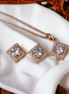 Opal Touch - Delicate Rose Gold Locket Set with Diamante - Locket Set