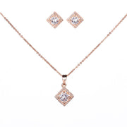 Opal Touch - Delicate Rose Gold Locket Set with Diamante - Locket Set