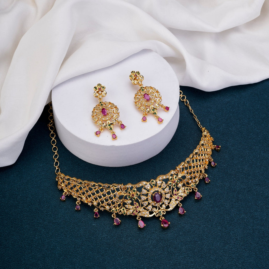 Necklace - Delight Choker Necklace - Opal Touch