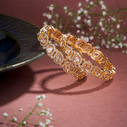 Designer Polki Gold Bangles (Pack of 2) - Opal Touch