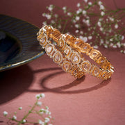 Designer Polki Gold Bangles (Pack of 2) - Opal Touch