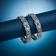 Opal Touch - Designer Polki Rhodium Bangles (Pack of 2) - Bangles