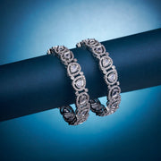 Opal Touch - Designer Polki Rhodium Bangles (Pack of 2) - Bangles