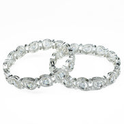 Designer Polki Rhodium Bangles (Pack of 2) - Opal Touch
