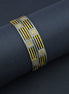 Bangles - Detailing Silver Geometric Gold Plated Bangles - Opal Touch