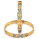 Bangles - Detailing Silver Leaf Gold Plated Bangles - Opal Touch