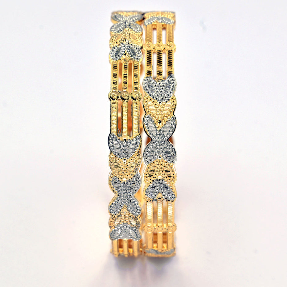 Bangles - Detailing Silver Leaf Gold Plated Bangles - Opal Touch