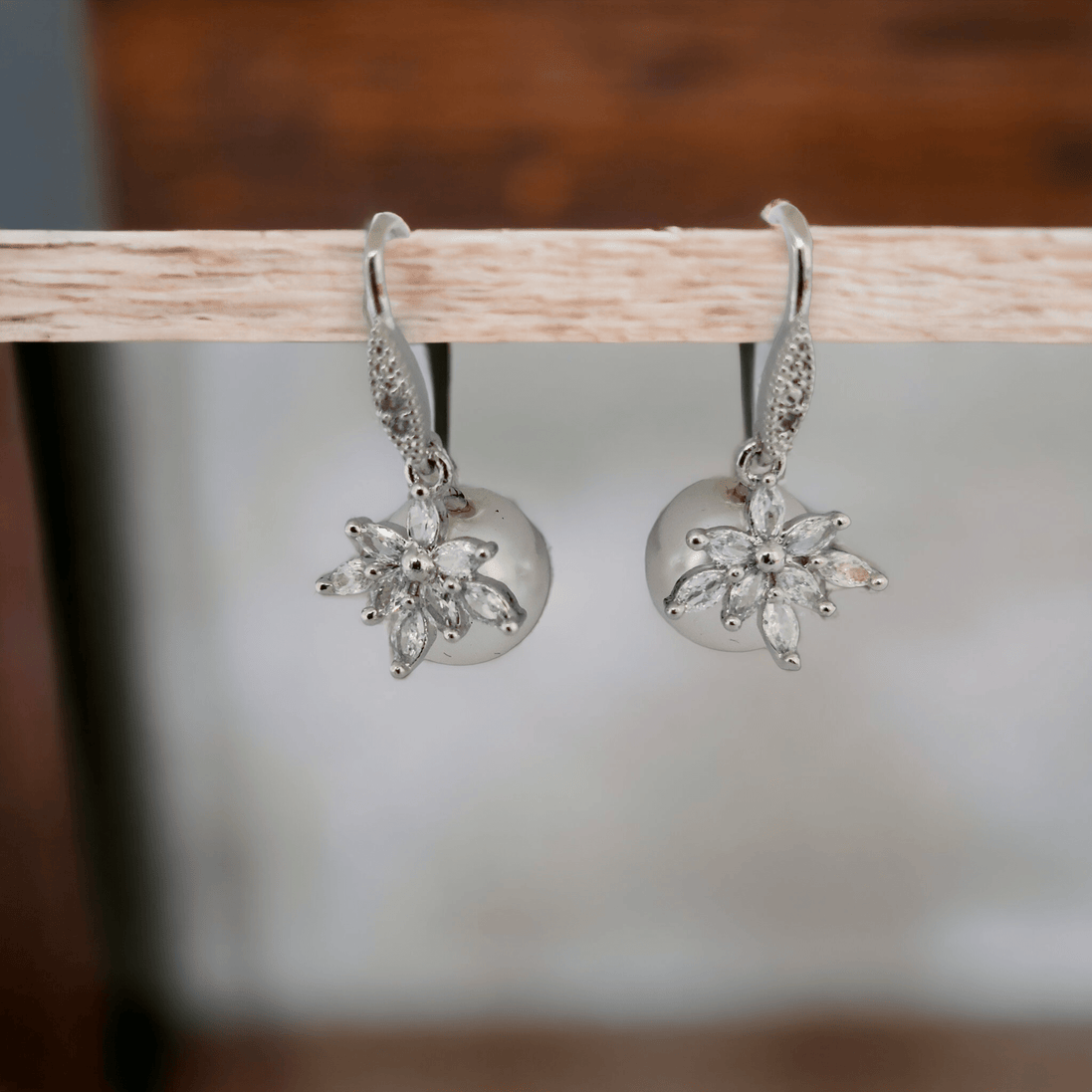 Opal Touch - Diamond Essence Earrings in Rhodium White - Earrings