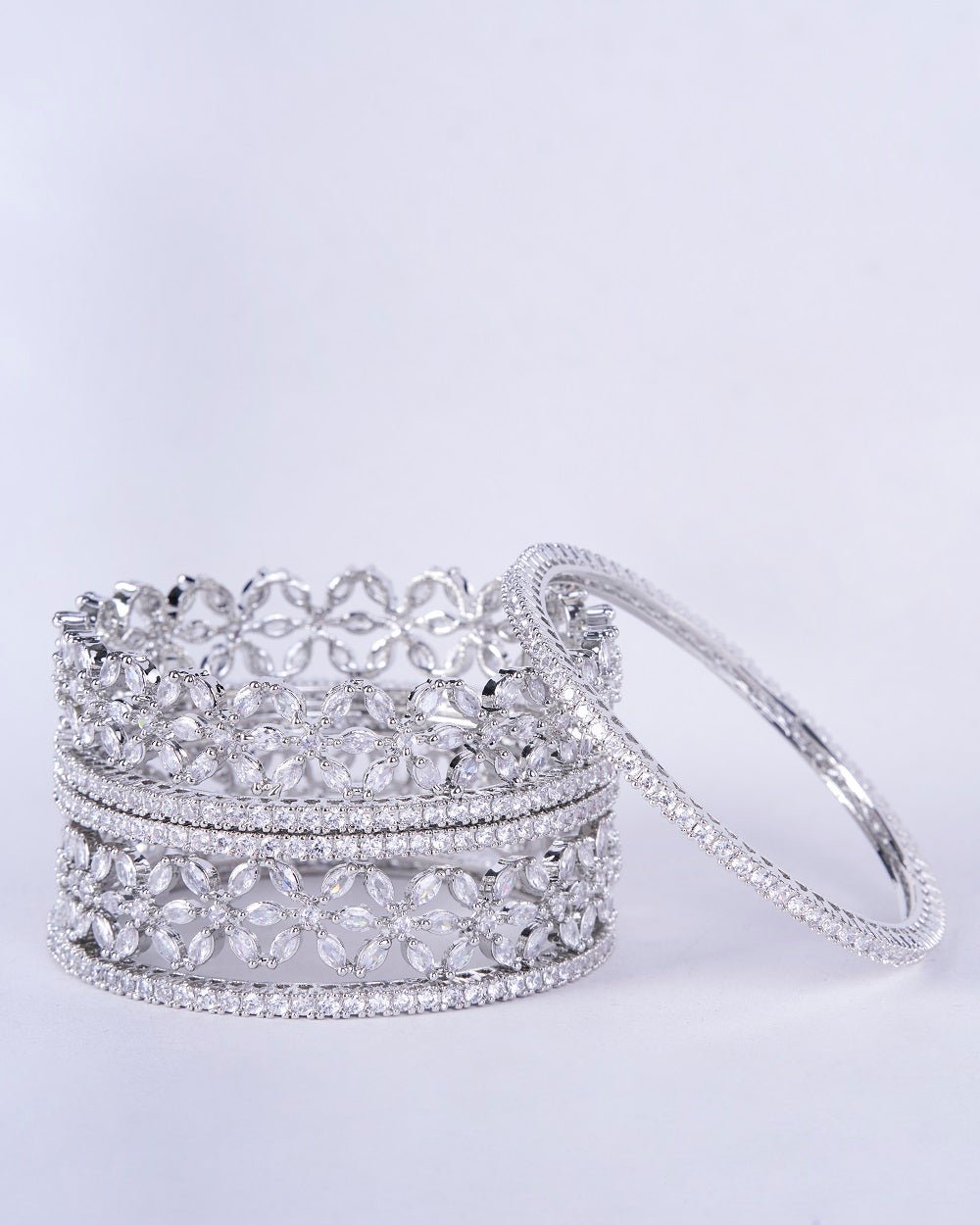 Opal Touch - Diamond Frost White Bangles (Pack of 6) - Bangles