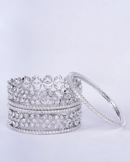 Opal Touch - Diamond Frost White Bangles (Pack of 6) - Bangles