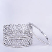 Opal Touch - Diamond Frost White Bangles (Pack of 6) - Bangles