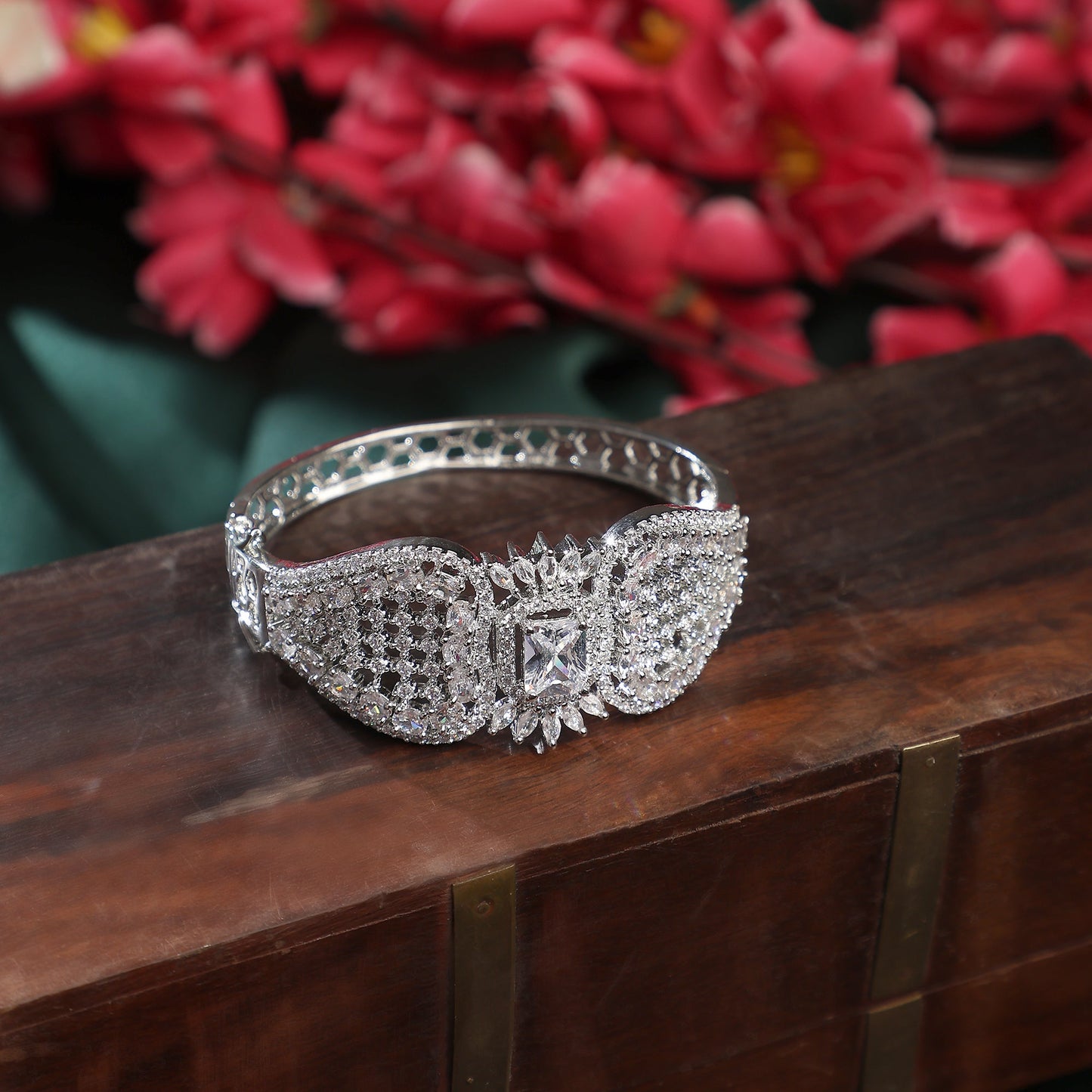 Opal Touch - Divine Cubic Zirconia Kada Bracelet - Bracelet