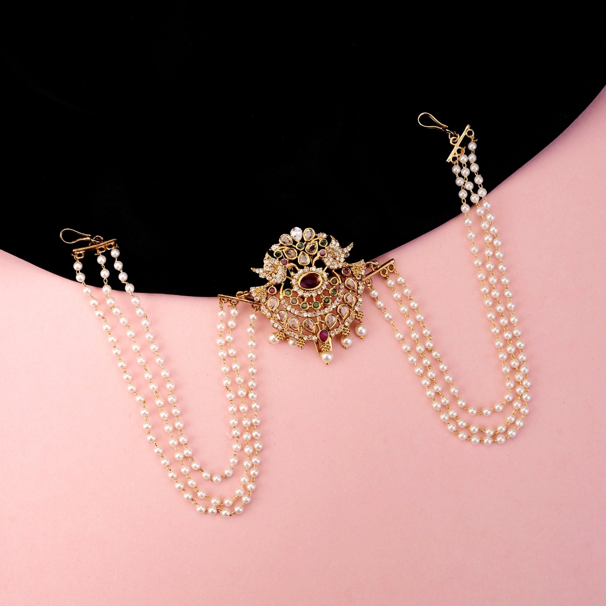 Matha Patti - Divine Flier Gold Plated Juda Pin - Opal Touch