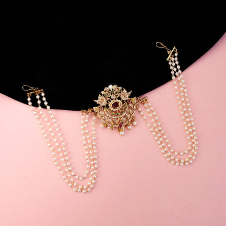 Matha Patti - Divine Flier Gold Plated Juda Pin - Opal Touch