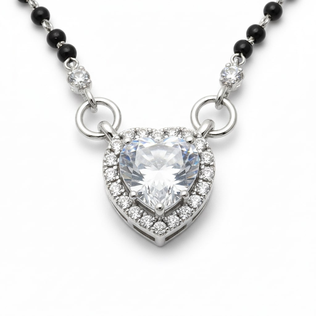 Divine Link Rhodium Mangalsutra - Opal Touch