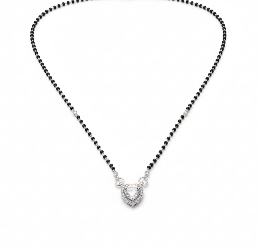 Divine Link Rhodium Mangalsutra - Opal Touch