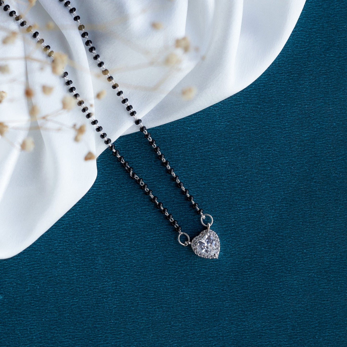 Mangalsutra - Divine Link Rhodium Mangalsutra - Opal Touch