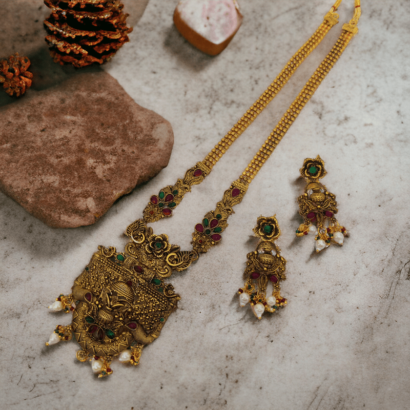 Opal Touch - Divine Peacock Long Neclace Set - Necklace