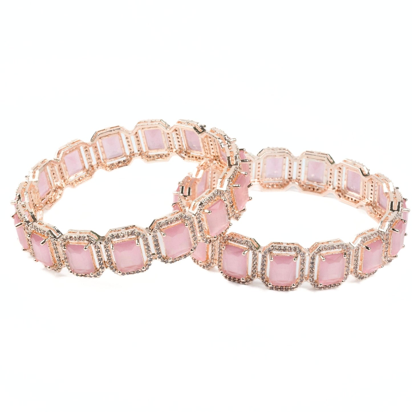 Divine Rectangle AD Bangles (Pack of 2) - Opal Touch