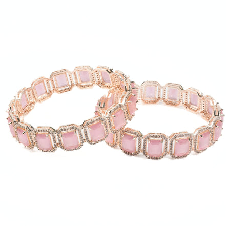 Divine Rectangle AD Bangles (Pack of 2) - Opal Touch