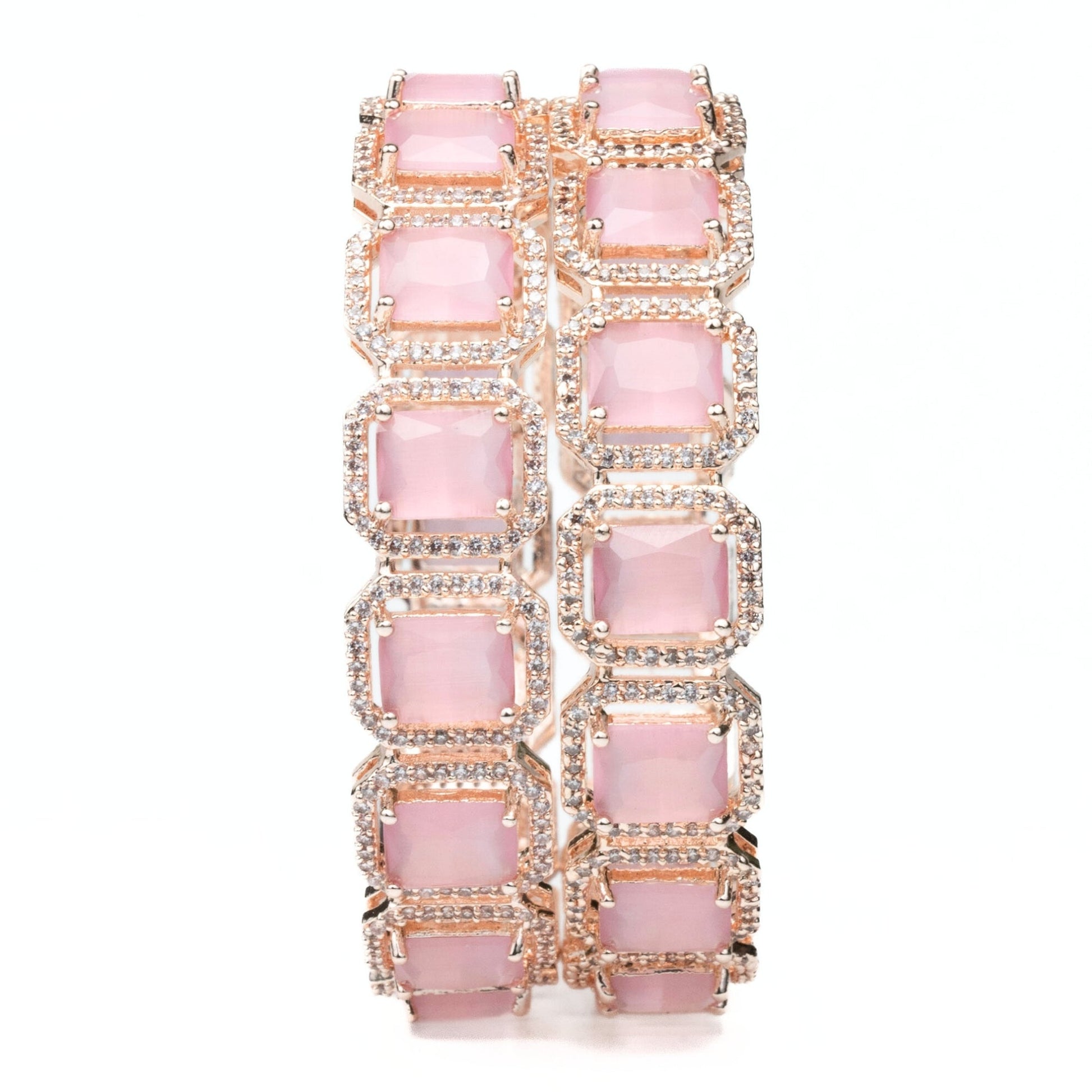Divine Rectangle AD Bangles (Pack of 2) - Opal Touch