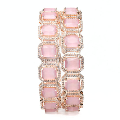 Divine Rectangle AD Bangles (Pack of 2) - Opal Touch