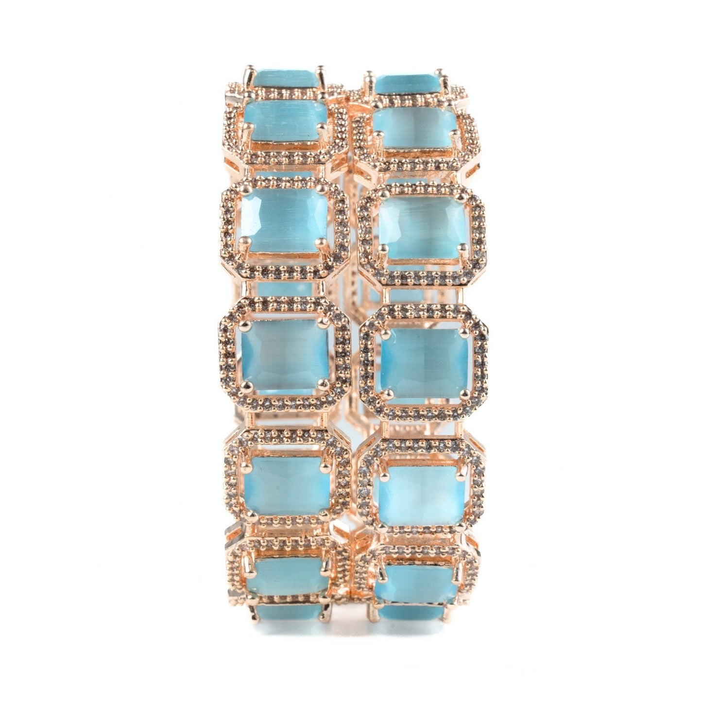 Divine Rectangle AD Bangles (Pack of 2) - Opal Touch