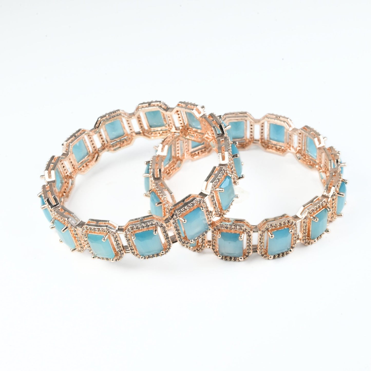 Divine Rectangle AD Bangles (Pack of 2) - Opal Touch