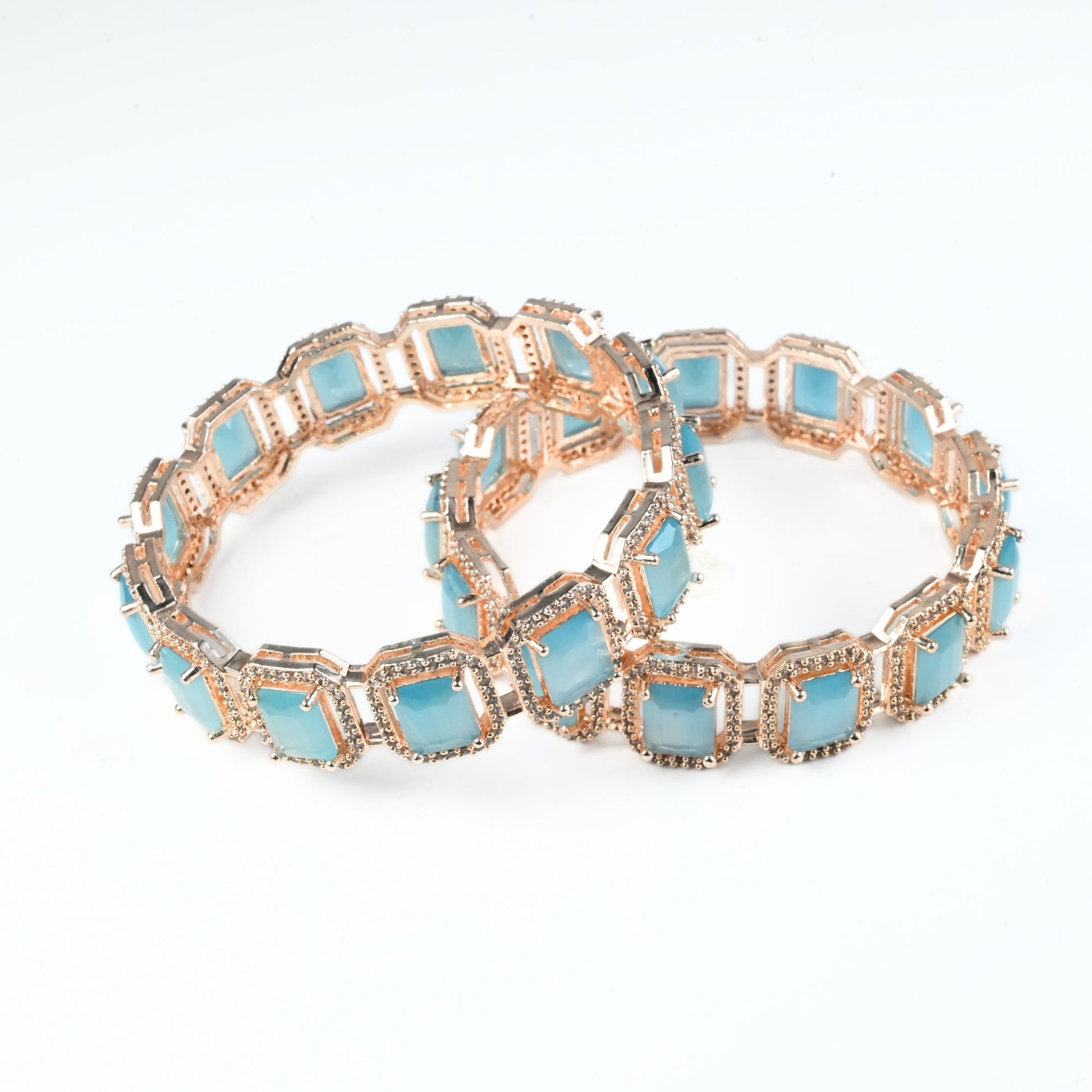 Divine Rectangle AD Bangles (Pack of 2) - Opal Touch