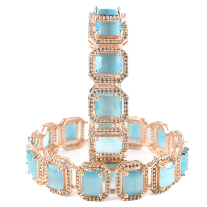 Divine Rectangle AD Bangles (Pack of 2) - Opal Touch