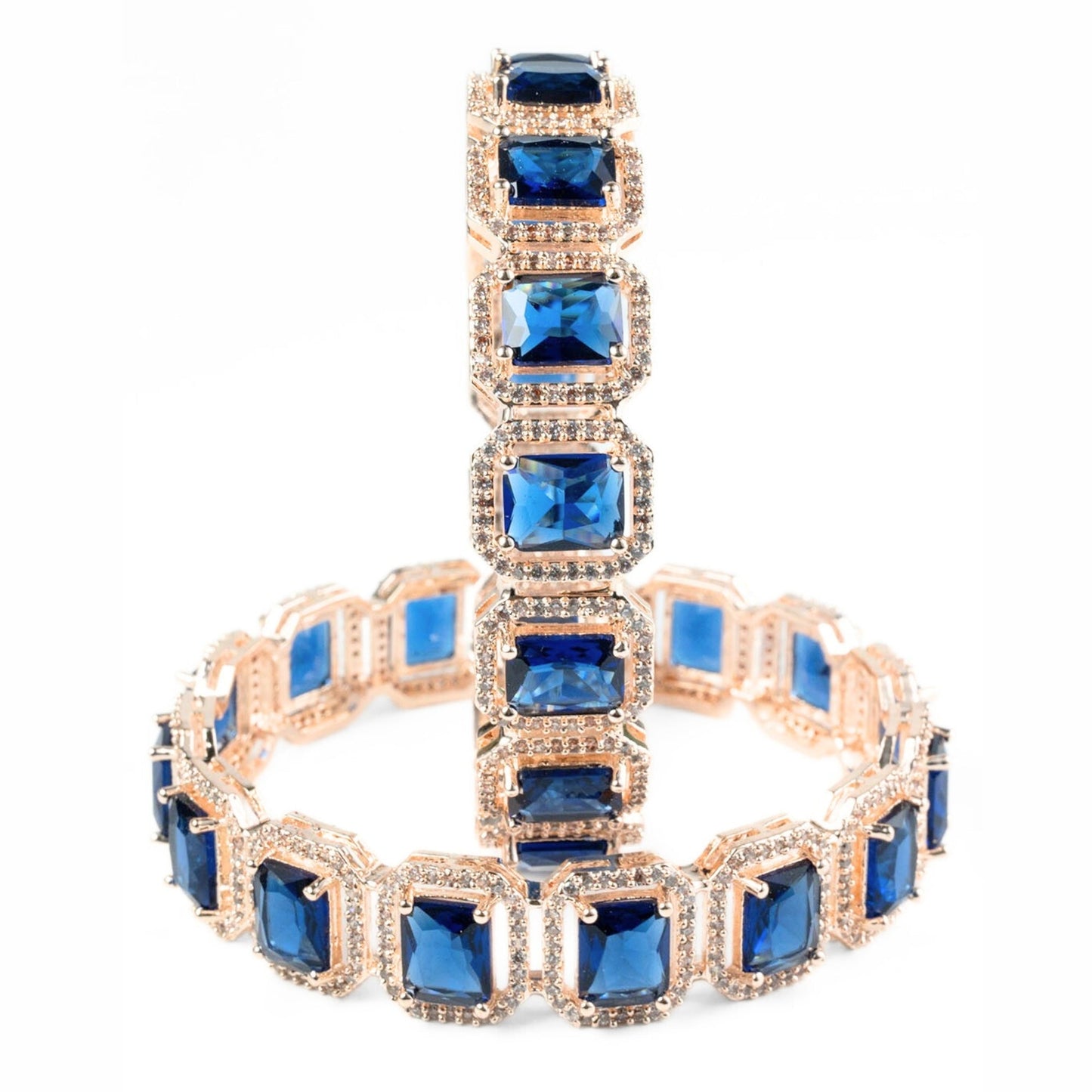 Divine Rectangle AD Bangles (Pack of 2) - Opal Touch