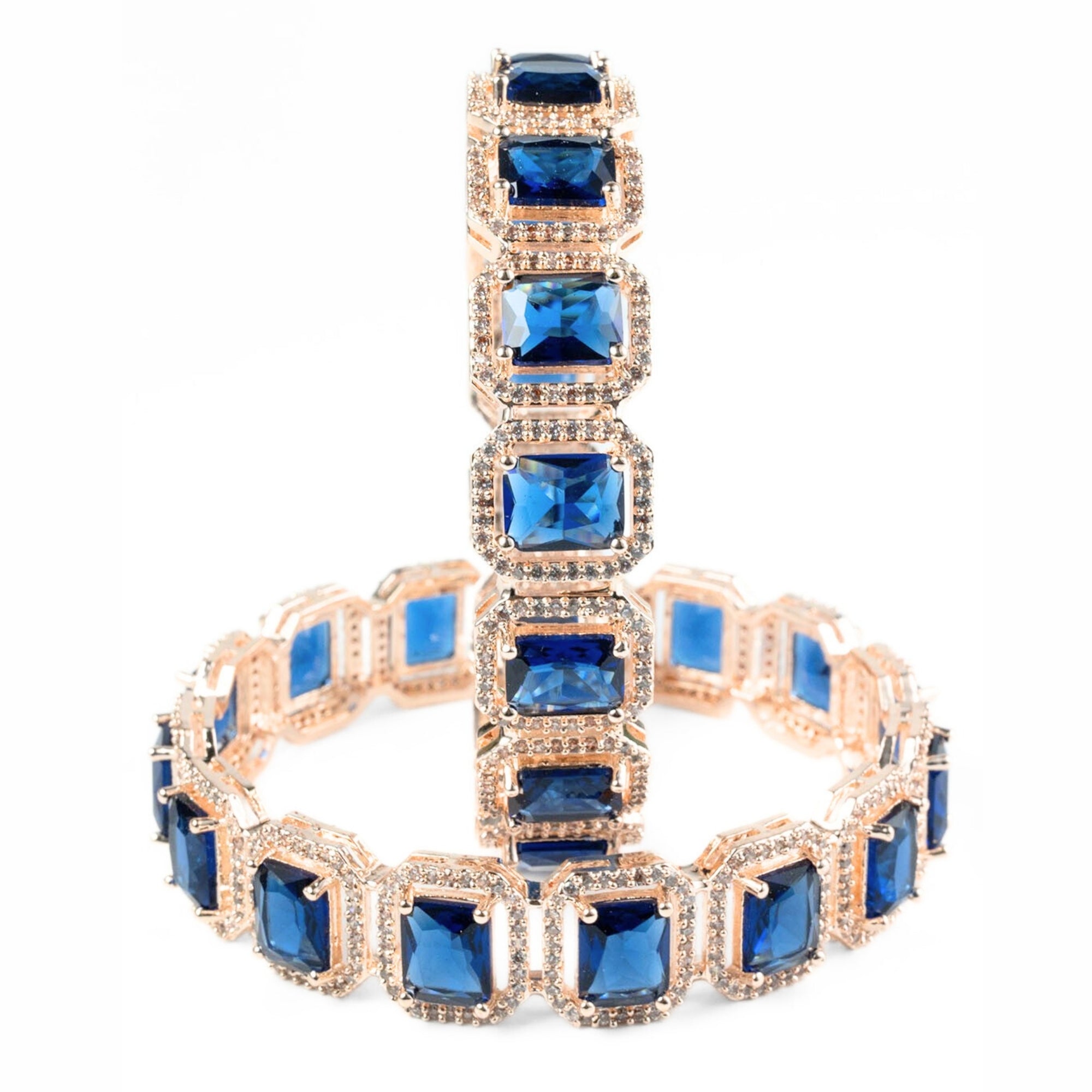 Divine Rectangle AD Bangles (Pack of 2) - Opal Touch