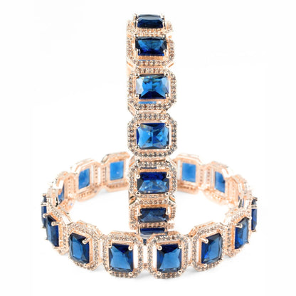 Divine Rectangle AD Bangles (Pack of 2) - Opal Touch