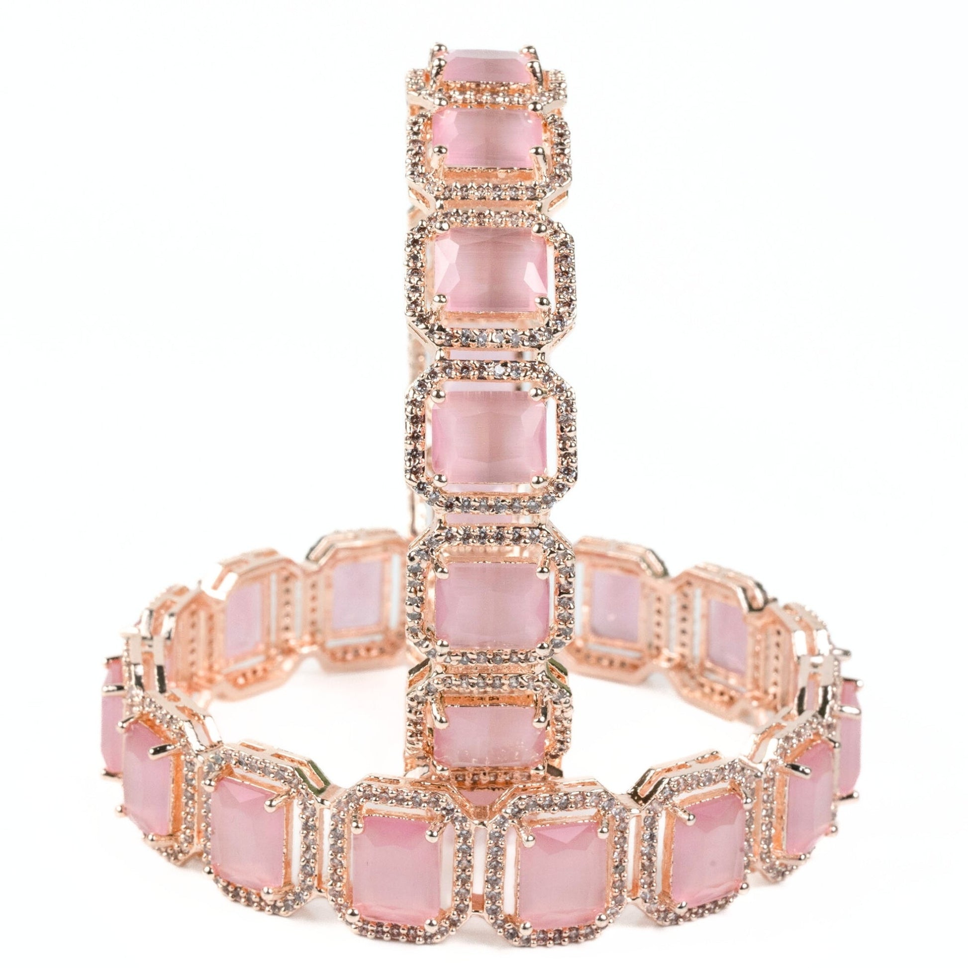 Divine Rectangle AD Bangles (Pack of 2) - Opal Touch