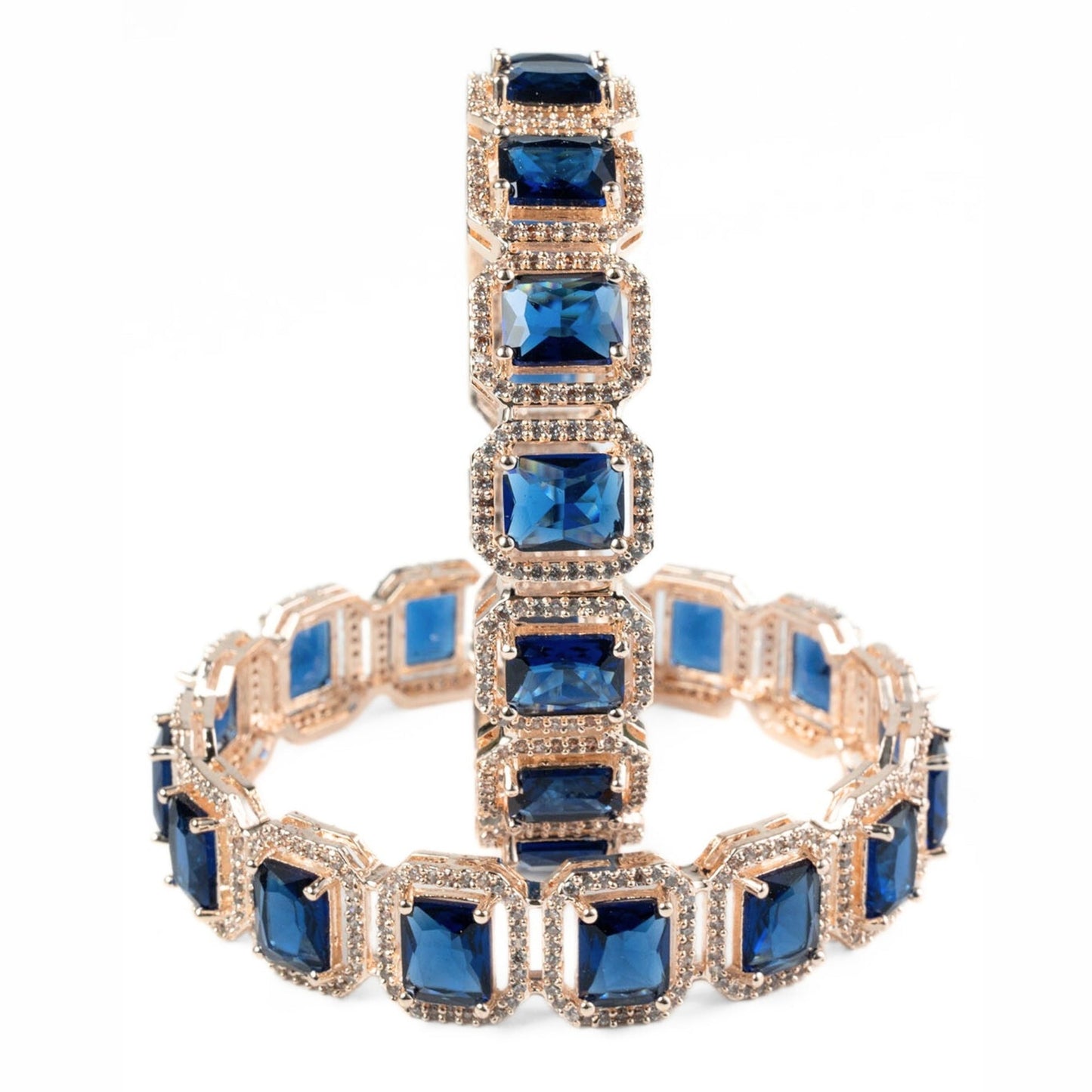 Divine Rectangle AD Bangles (Pack of 2) - Opal Touch