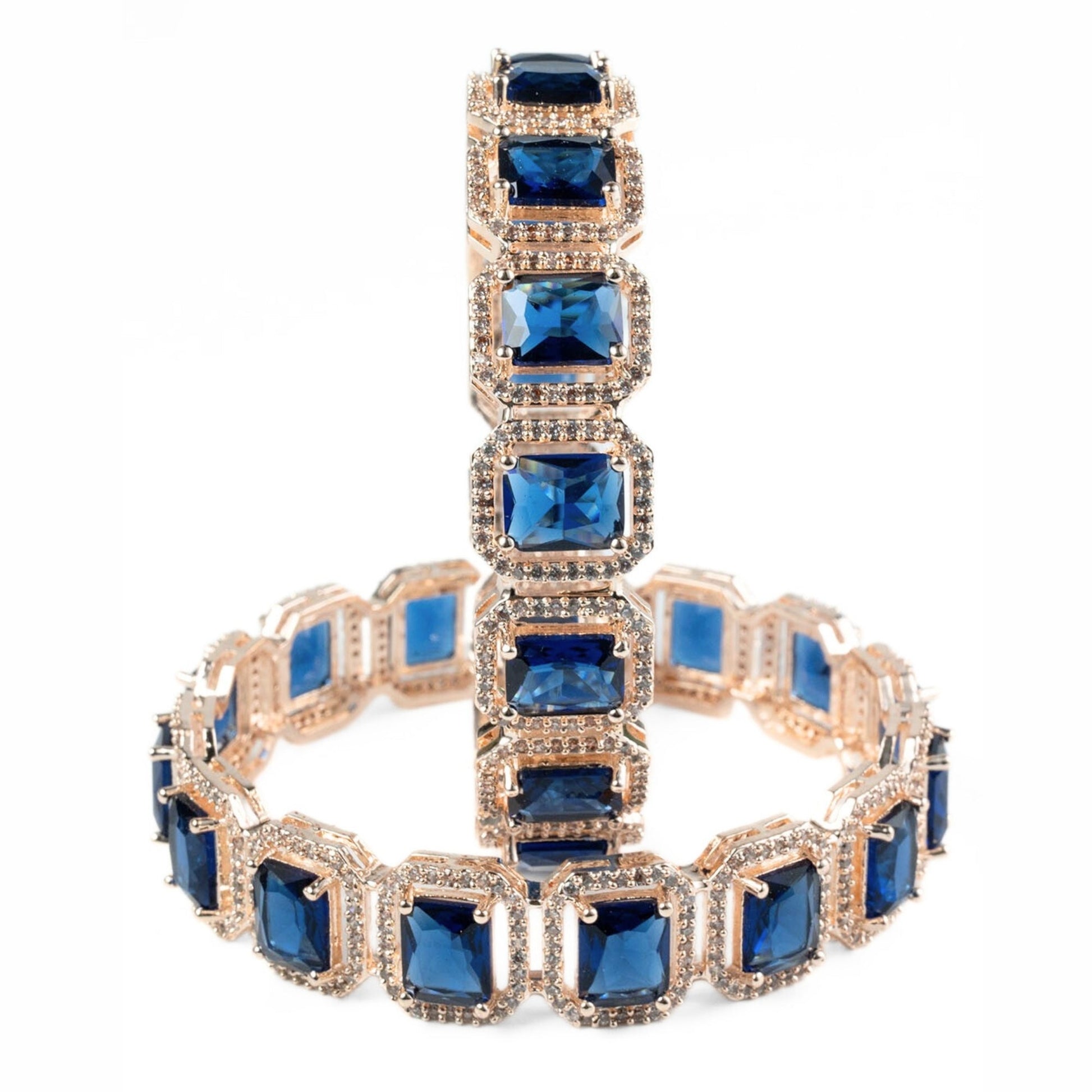 Divine Rectangle AD Bangles (Pack of 2) - Opal Touch