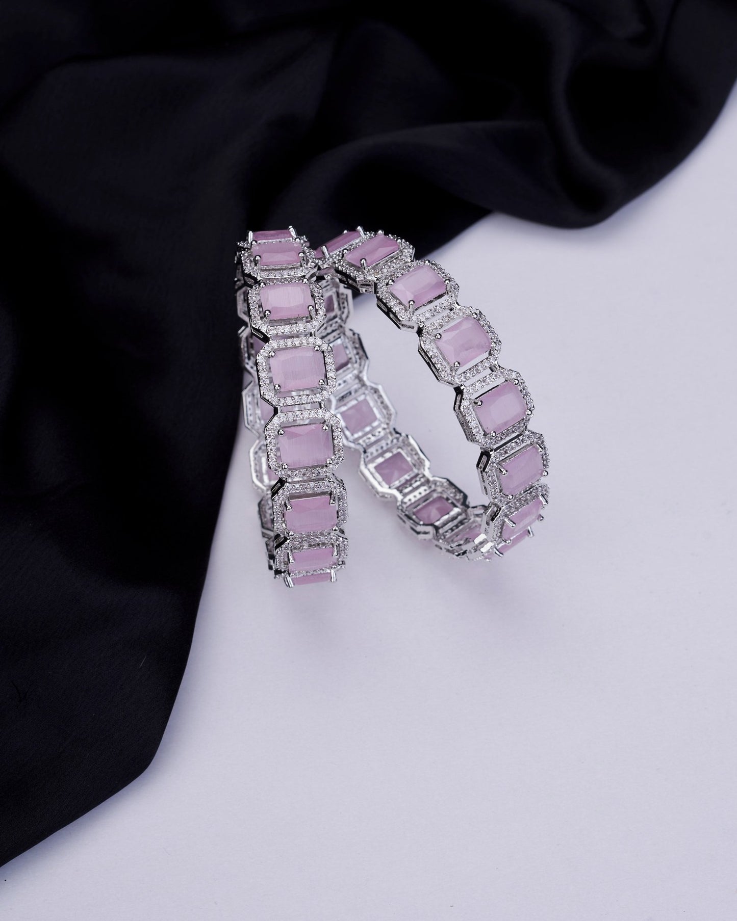 Opal Touch - Divine Rectangle AD Bangles (Pack of 2) - Bangles