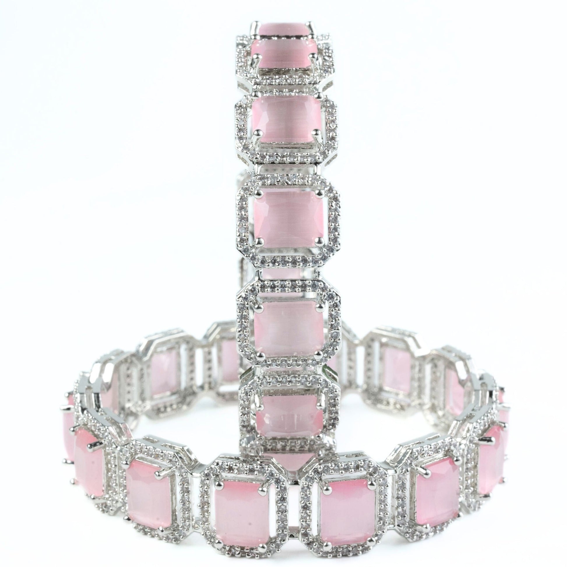 Divine Rectangle AD Bangles (Pack of 2) - Opal Touch