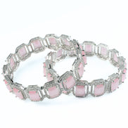 Divine Rectangle AD Bangles (Pack of 2) - Opal Touch