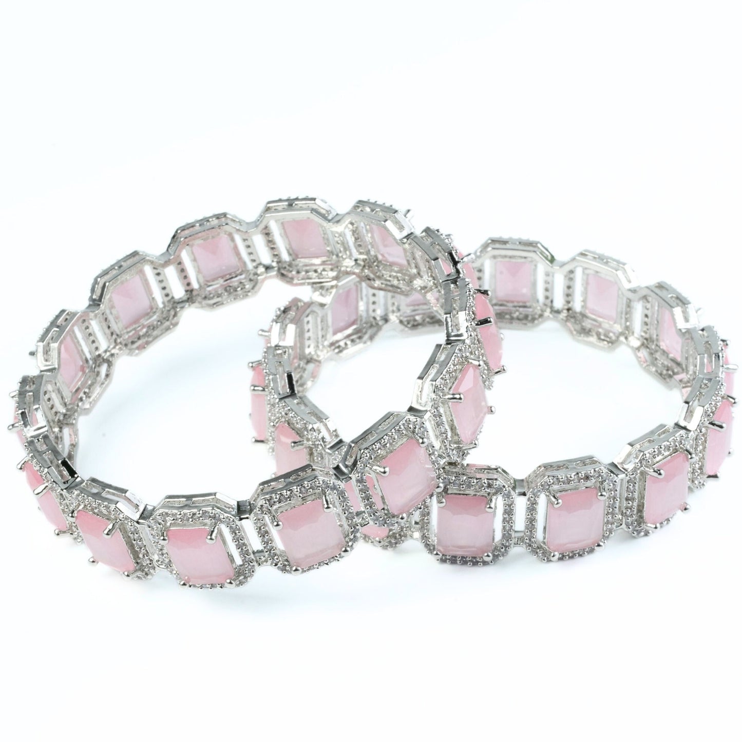 Divine Rectangle AD Bangles (Pack of 2) - Opal Touch