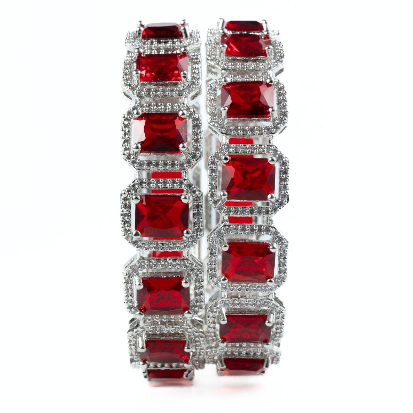 Divine Rectangle AD Bangles (Pack of 2) - Opal Touch