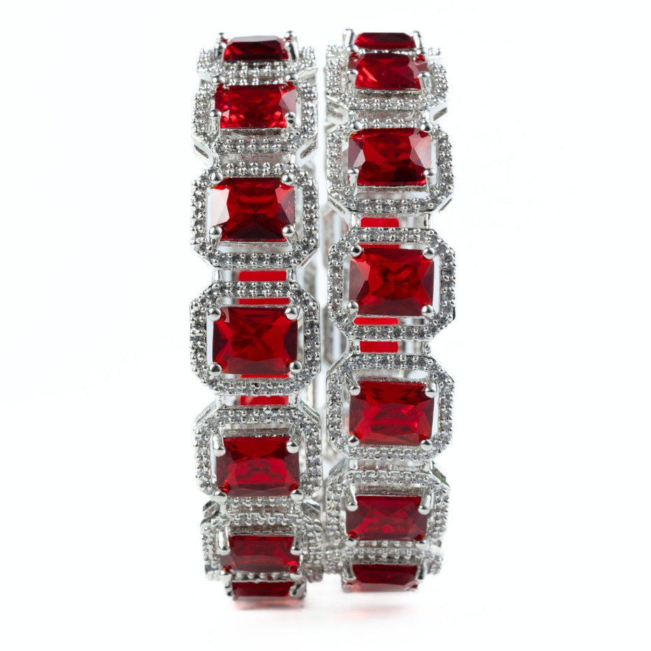 Divine Rectangle AD Bangles (Pack of 2) - Opal Touch